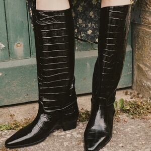 Elegant Black Knee-High Women's Boots